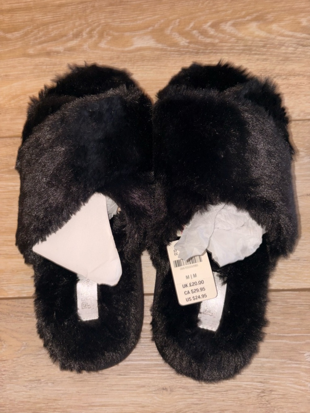 Black Faux Fur Slide Slippers Victoria Secret